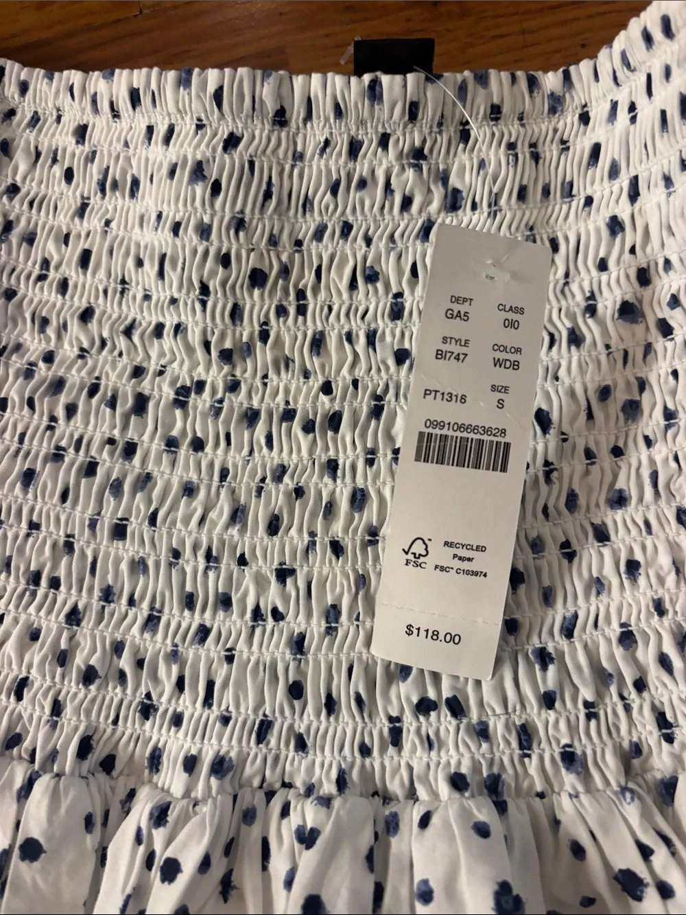 J. Crew White Maxi Skirt with Navy Polka Dots NWT - Picture 6 of 7